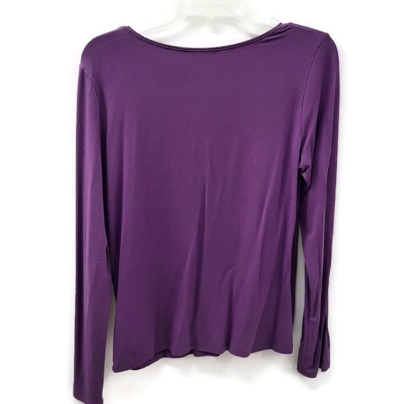 Eileen Fisher Plum Purple Long Sleeve Tee Medium - Picture 2 of 4